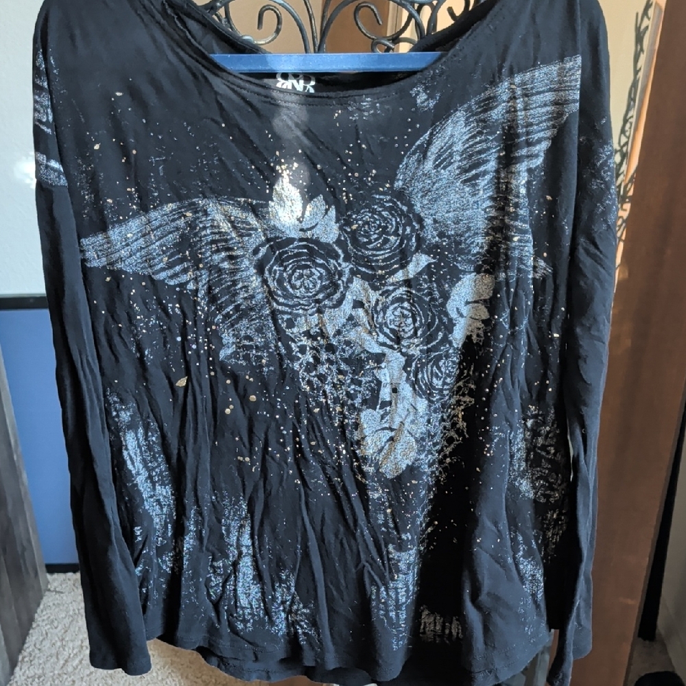 Rock The Republic Black Long Sleeve with Silver Graphic